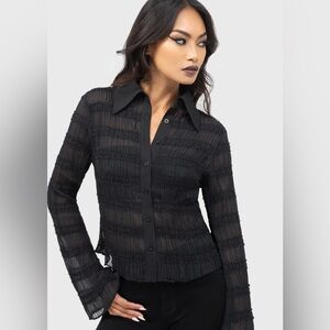 Killstar Fallen light top black mesh goth whimsigoth romantic size medium